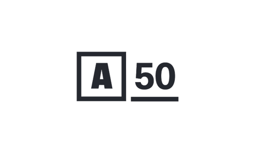 Black text on a white background reading "AI 50," with "AI" inside a square, reminiscent of the elegant branding seen at Auberge Resorts Collection or the sophisticated style of Stanly Ranch.