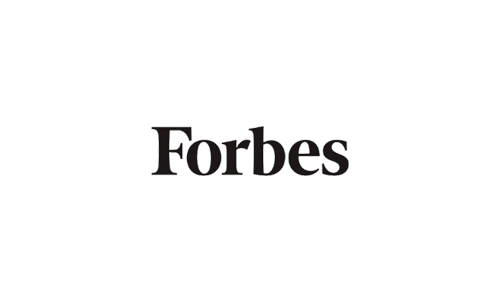 The Forbes logo in black text, with a simple and bold font style, centered on a white background, evokes the elegance of Auberge Resorts Collection.